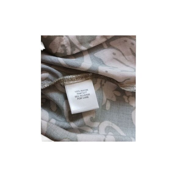 Croft & Barrow Womens Floral Print Blouse Petite XLarge sage & white color - Picture 7 of 12